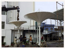 Tensile Fabric Structure Installation at Tulip Star Hotel, Lucknow